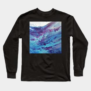 Waves Acrylic Flow Painting Long Sleeve T-Shirt